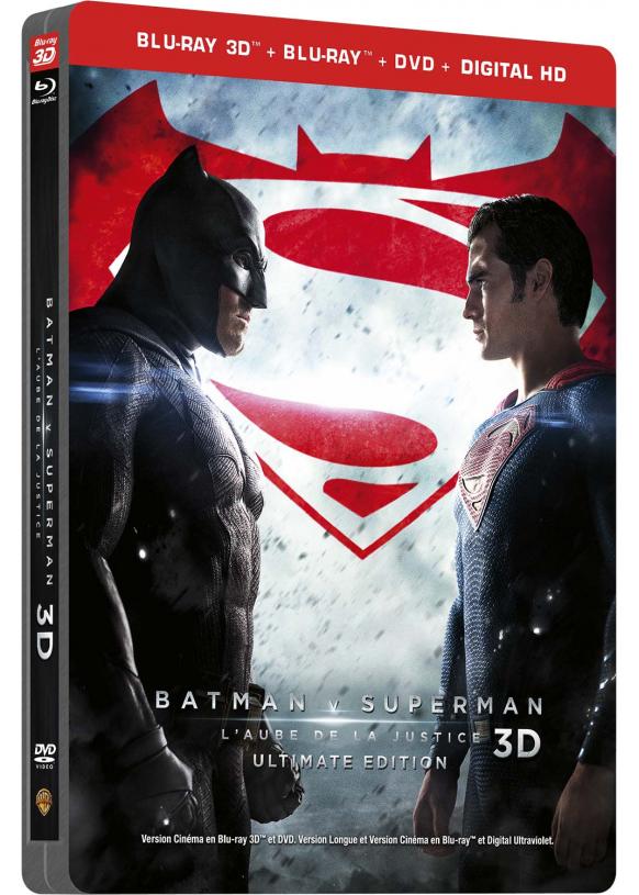 Batman v Superman : l'aube de la justice - SteelBook Blu-ray 3D + 2 Blu-ray 2D + DVD + Copies digitales