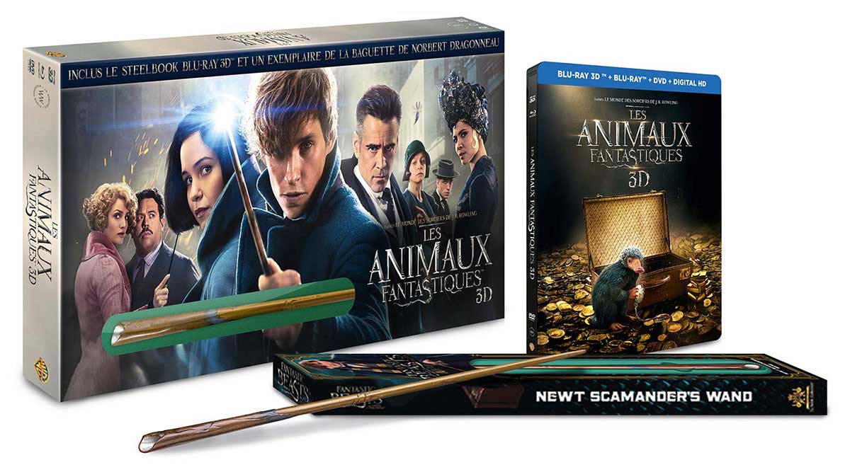 Les Animaux Fantastiques - Coffret Blu-ray 3D + Blu-ray + DVD + Digital HD + Baguette