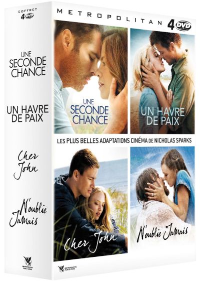 Coffret Nicholas Sparks : Une seconde chance + N'oublie jamais + Cher John + Un havre de paix (Pack) - DVD