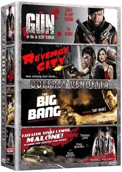 Coffret Vendetta : Gun + Revenge City + The Big Bang + Fais-leur vivre l'enfer, Malone ! (Pack) - DVD