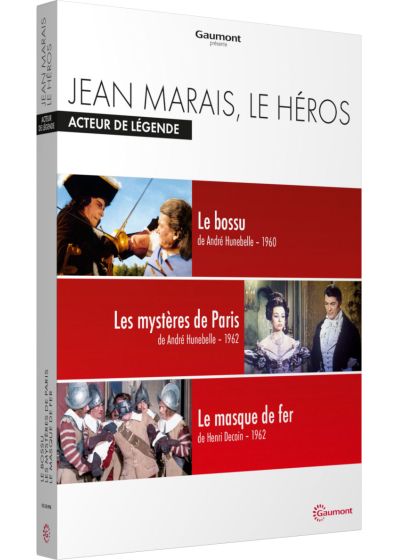 Jean Marais, le héros - Acteur de légende : Le bossu + Les mystères de Paris + Le masque de fer - DVD