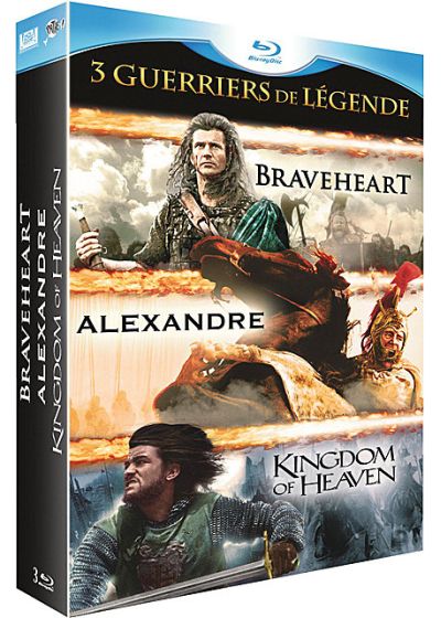 Guerriers de légende - Coffret 3 films : Alexandre + Braveheart + Kingdom of Heaven (Pack) - Blu-ray