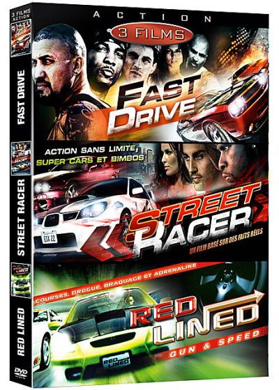 Bolide - Coffret 3 films : Fast Drive + Street Racer + Red Lined - Gun & Speed (Pack) - DVD