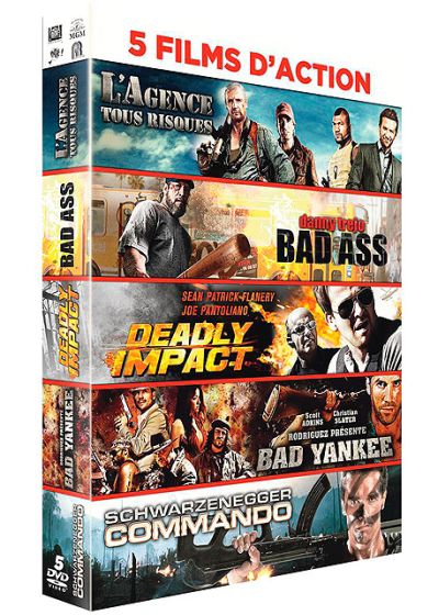 5 films d'action : L'agence tous risques + Bad Ass + Deadly Impact + Bad Yankee + Commando (Pack) - DVD