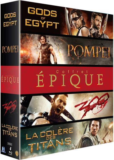 Coffret épique : Pompéi + Gods of Egypt + La Colère des titans + 300 : la naissance d'un empire (Pack) - Blu-ray