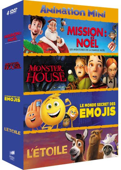 Coffret Animation 4 films : Mission : Noël + Monster House + Le Monde secret des Emojis + L'Étoile (Pack) - DVD
