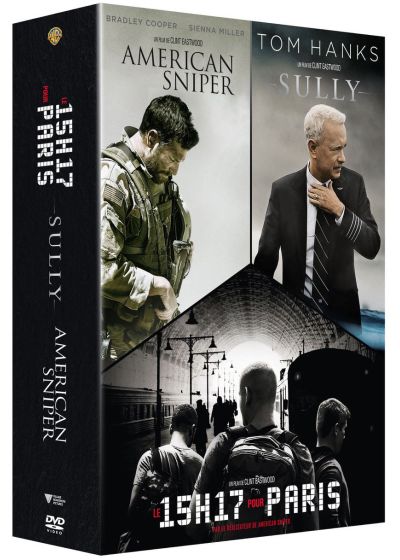 Clint Eastwood - Portraits de Héros - Le 15h17 pour Paris + Sully + American Sniper (Pack) - DVD