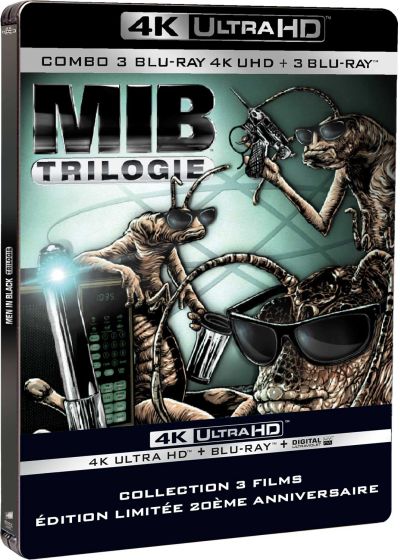 Men in Black - Trilogie (4K Ultra HD + Blu-ray + Copie Digitale UltraViolet - Édition limitée 20ème anniversaire - Boîtier SteelBook) - 4K UHD