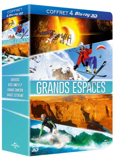 Grands espaces - Coffret - Notre Univers 3D + Ride & Fly 3D + Grand Canyon 3D + Vague extrême Tahiti 3D (Blu-ray 3D) - Blu-ray 3D