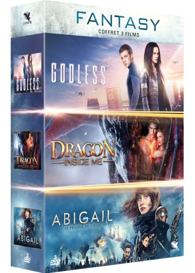 Fantasy - Coffret 3 films : Godless + Dragon Inside Me + Abigail : le pouvoir de l'Élue (Pack) - DVD