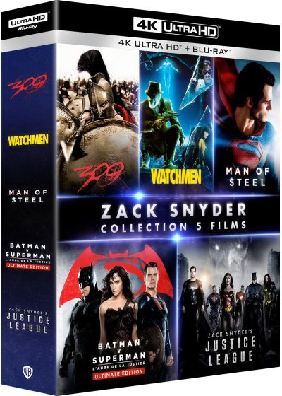 Coffret Zack Snyder : 300 + Watchmen + Man of Steel + Batman v Superman : L'aube de la justice + Zack Snyder's Justice League (4K Ultra HD + Blu-ray) - 4K UHD