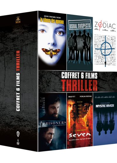Coffret 6 films thriller : Seven + Usual Suspects + Le Silence des agneaux + Mystic River + Prisoners + Zodiac (Pack) - DVD
