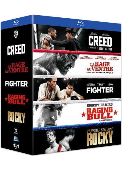 Coffret : Rocky + Creed + Raging Bull + Fighter + La Rage au ventre (Pack) - Blu-ray