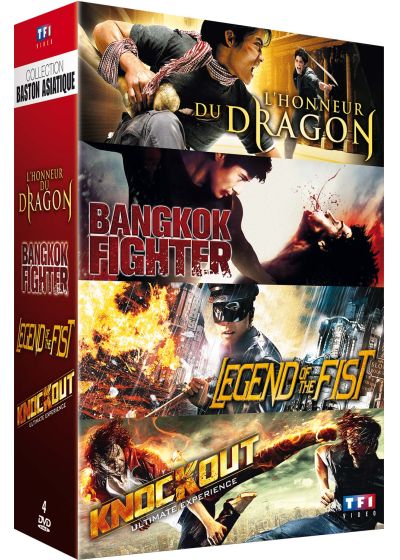 Collection Baston asiatique : L'honneur du dragon + Bangkok Fighter + Legend of the Fist + Knockout (Pack) - DVD