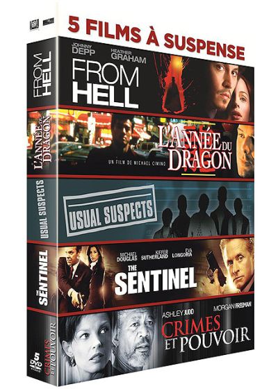 5 films à suspense : From Hell + L'année du dragon + Usual Suspects + The Sentinel + Crimes et pouvoir (Pack) - DVD