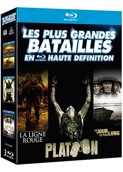 Les Plus grandes batailles en haute définition : La Ligne Rouge + Platoon + Le jour le plus long (Pack) - Blu-ray