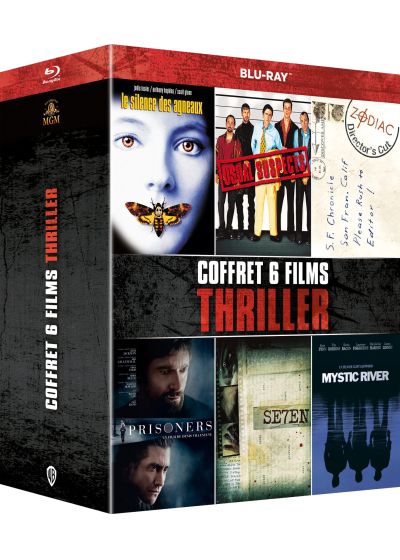 Coffret 6 films thriller : Seven + Usual Suspects + Le Silence des agneaux + Mystic River + Prisoners + Zodiac