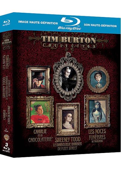 Tim Burton Collection : Sweeney Todd + Charlie et la chocolaterie + Les noces funèbres (Pack) - Blu-ray