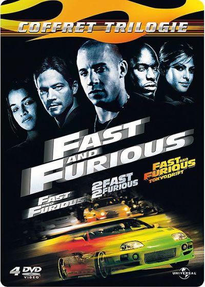 Fast and Furious - Coffret Trilogie : Fast and Furious + 2 Fast 2 Furious + Fast & Furious : Tokyo Drift (Pack Collector boîtier SteelBook) - DVD