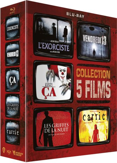 Collection 5 films : L'Exorciste + Vendredi 13 + Ça + Les Griffes de la nuit + Carrie (Pack) - Blu-ray