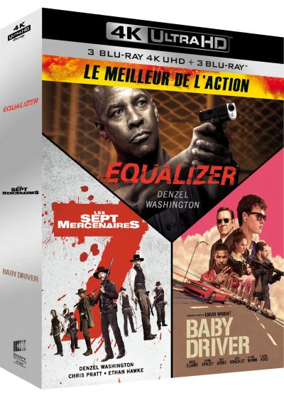 Meilleur de l'action - Coffret : Equalizer + Les Sept Mercenaires + Baby Driver (4K Ultra HD + Blu-ray) - 4K UHD
