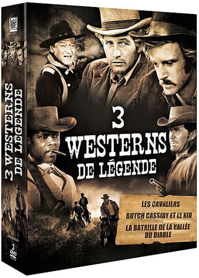 Westerns de légende - Coffret 3 films : Les cavaliers + La bataille de la vallée du diable + Butch Cassidy et le Kid (Pack) - DVD