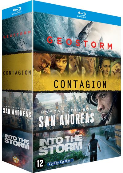 Coffret 4 films : Contagion + Geostorm + San Andreas + Into the Storm (Pack) - DVD