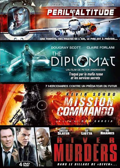 Coffret Action : Péril en attitude + The Diplomat + Mission Commando + River Murders (Pack) - DVD