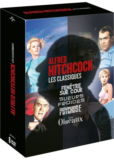 Alfred Hitchcock, les classiques : Fenêtre sur cour + Sueurs froides + Psychose + Les Oiseaux (Pack) - DVD
