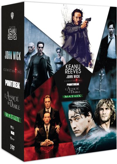 Keanu Reeves : John Wick + Constantine + Point Break + L'associé du Diable + Matrix (Pack) - DVD