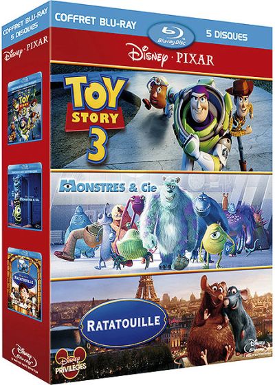 Pixar : Toy Story 3 + Monstres & Cie + Ratatouille (Pack) - Blu-ray