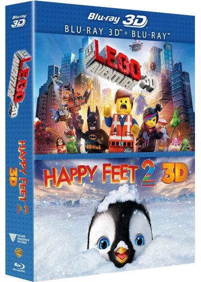 La Grande aventure Lego 3D + Happy Feet 2 3D (Blu-ray 3D) - Blu-ray 3D