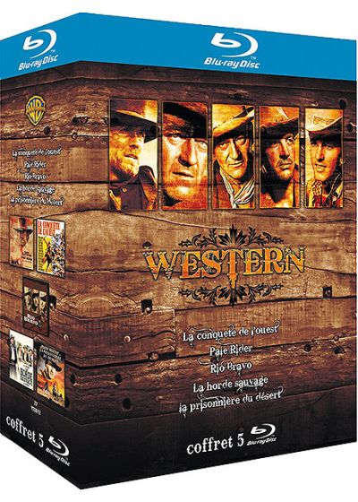 Coffret Western - La conquête de l'Ouest + Pale Rider + Rio Bravo + La horde sauvage + La prisonnière du désert (Pack) - Blu-ray