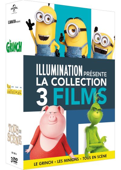 Illumination présente - Collection 3 films : Le Grinch + Les Minions + Tous en scène (Pack) - DVD