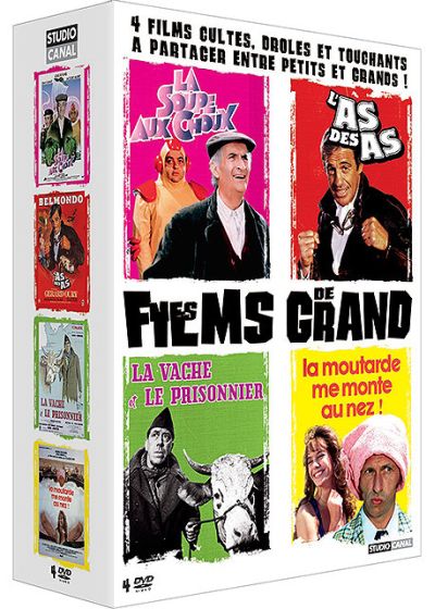 Mes films de grand : La vache et le prisonnier + La soupe aux choux + L'as des as + La moutarde me monte au nez - DVD