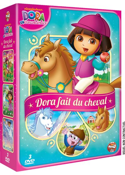 Dora l'exploratrice - Coffret Dora fait du cheval : Dora fait du poney + Dora et la forêt enchantée + Dora sauve la princesse des neiges (Pack) - DVD