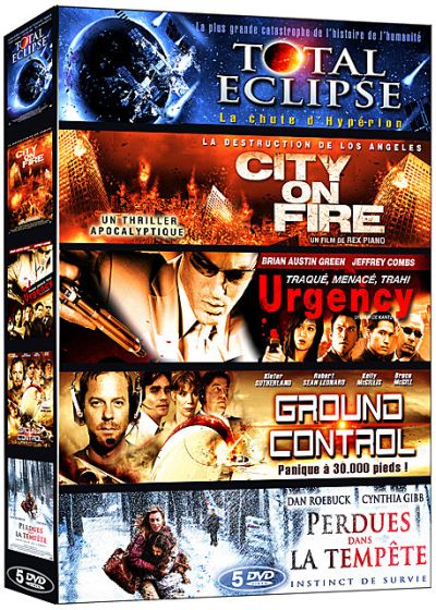 Catastrophe - Coffret 5 films n° 2 : Total Eclipse + City on Fire + Urgency + Ground Control + Perdues dans la tempête (Pack) - DVD