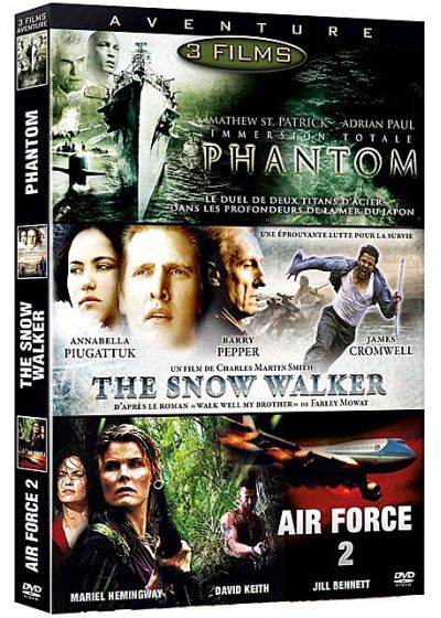 Aventure - Coffret 3 films : Phantom + The Snow Walker + Air Force 2 (Pack) - DVD