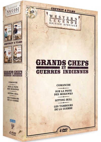 Les Grands chefs et guerres indiennes : Comanche + Sur la piste des Mohawks + Sitting Bull + Les Tambours de la guerre (Pack) - DVD