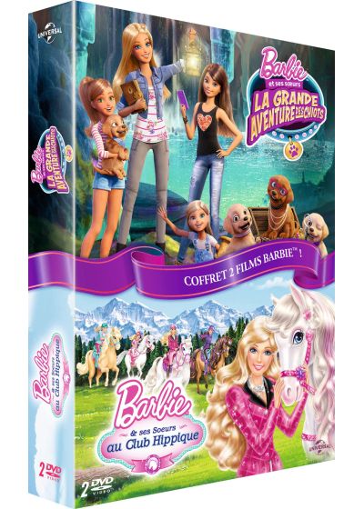 Coffret 2 films Barbie et ses soeurs : Au club hippique + La grande aventure des chiots - DVD