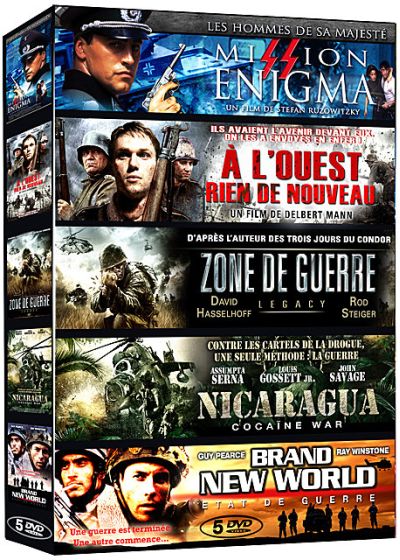 Collection Guerre - Coffret 5 films : Mission Enigma + A l'ouest rien de nouveau + Zone de guerre + Nicaragua + Brand New World (Pack) - DVD