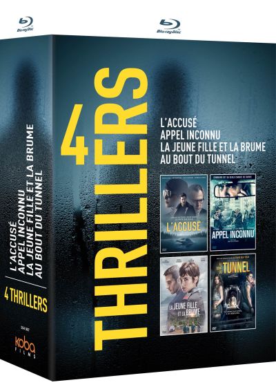 4 Thrillers : L'Accusé + Appel inconnu + La Jeune fille et la brume + Au bout du tunnel (Pack) - Blu-ray