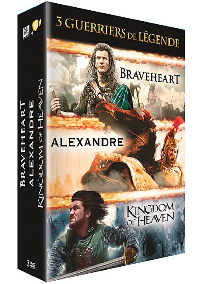 Guerriers de légende - Coffret 3 films : Alexandre + Braveheart + Kingdom of Heaven (Pack) - DVD