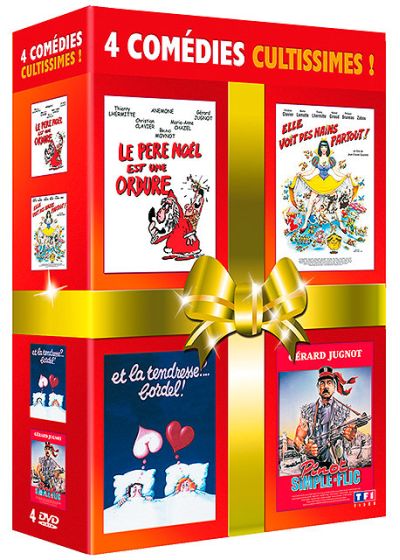 Coffret 4 comédies cultissimes ! - Le Père Noël est une ordure + Elle voit des nains partout + Et la tendresse bordel... + Pinot simple flic (Pack) - DVD