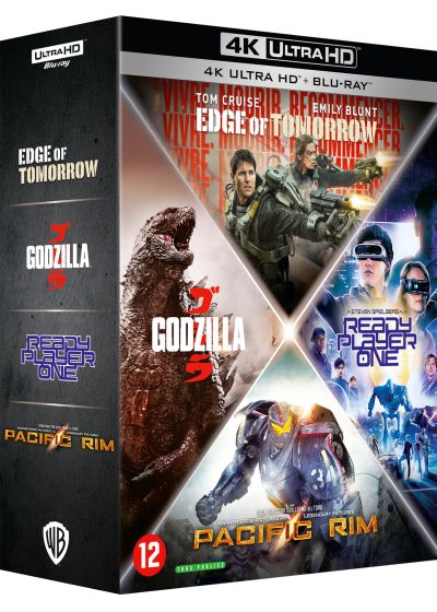 Action - Coffret : Edge of Tomorrow + Ready Player One + Pacific Rim + Godzilla (4K Ultra HD + Blu-ray) - 4K UHD