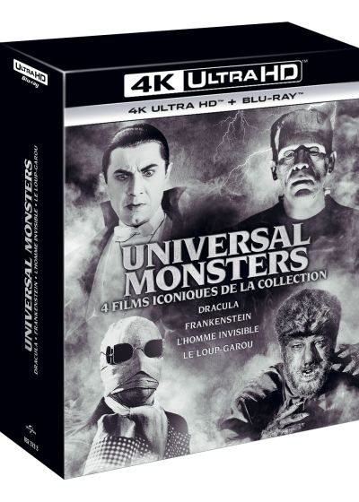Coffret Universal Monsters : Dracula + L'Homme invisible + Frankenstein + Le Loup-garou (4K Ultra HD + Blu-ray) - 4K UHD