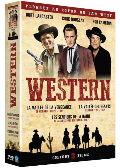 Coffret Western : La Vallée de la vengeance + La vallée des géants + Les sentiers de la haine (Pack) - DVD