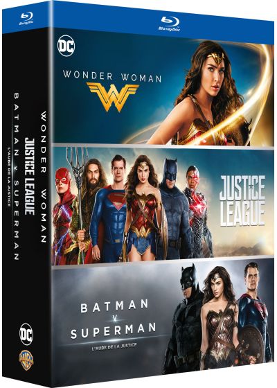 DC Universe - Coffret 3 films : Justice League + Wonder Woman + Batman v Superman : L'aube de la justice (Pack) - Blu-ray