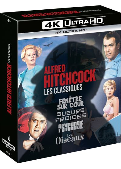 Alfred Hitchcock, les classiques : Fenêtre sur cour + Sueurs froides + Psychose + Les Oiseaux (4K Ultra HD) - 4K UHD