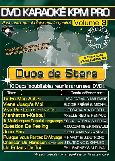 DVD Karaoké KPM Pro - Vol. 3 - Duos de Stars - DVD